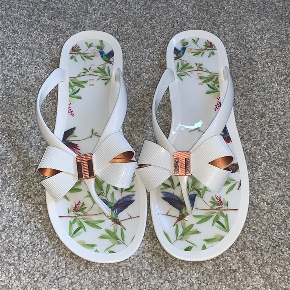 Ted Baker | Shoes | Ted Baker Bow Jelly Flip Flops 9 | Poshmark